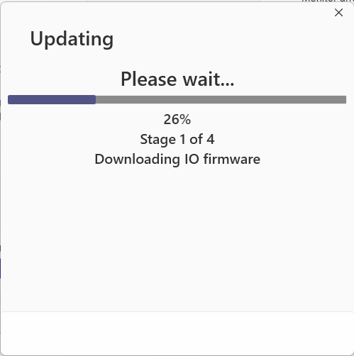 Update in progress screen